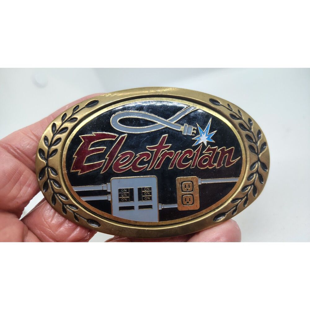 Electrician Vintage Belt Buckle Heritage Buckles Aminco USA Sold Brass